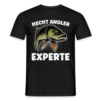 HECHT ANGLER EXPERTE Angeln Geburtstags Angler - Männer T-Shirt - Schwarz - Vorne - AI Model Male 178 light (178cm)