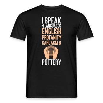Poterie Céramiste Artiste Je Parle 4 - T-shirt homme - noir - Devant - AI Model Male 178 light (178cm)