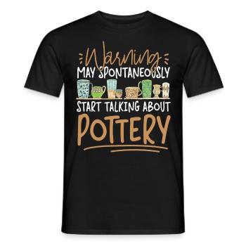 Pottery Ceramics Artist Warning - Männer T-Shirt - Schwarz - Vorne - AI Model Male 178 light (178cm)