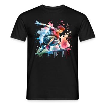 Parkour - Männer T-Shirt - Schwarz - Vorne - AI Model Male 178 light (178cm)