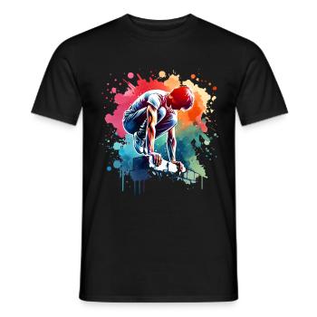Parkour - Männer T-Shirt - Schwarz - Vorne - AI Model Male 178 light (178cm)