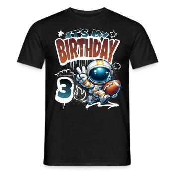Astronaute 3e anniversaire Football - T-shirt homme - noir - Devant - AI Model Male 178 light (178cm)