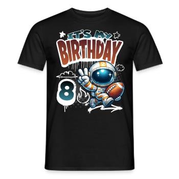 Astronaute 8e anniversaire Football - T-shirt homme - noir - Devant - AI Model Male 178 light (178cm)