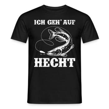 Hecht Angeln ICH GEH AUF HECHT Lustiges Angler - Männer T-Shirt - Schwarz - Vorne - AI Model Male 178 light (178cm)