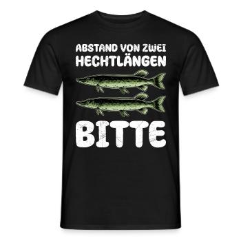 Hecht Angeln ABSTAND VON ZWEI HECHTLÄNGEN BITTE - Männer T-Shirt - Schwarz - Vorne - AI Model Male 178 light (178cm)