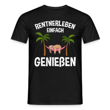 RENTEN LEBEN EINFACH GENIEßEN Lustiges Rentner - Männer T-Shirt - Schwarz - Vorne - AI Model Male 178 light (178cm)