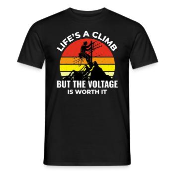 Lineman Voltage Climb Power Work Inspirant - T-shirt homme - noir - Devant - AI Model Male 178 light (178cm)