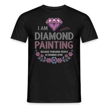 Painting Diamonds Diamond Painting Art - Men's T-Shirt - black - Front - AI Model Male 178 light (178cm)