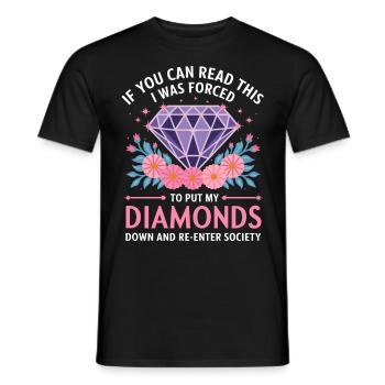 Painting Diamonds Diamond Painting Art - Men's T-Shirt - black - Front - AI Model Male 178 light (178cm)