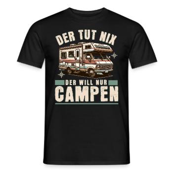 Camping Campen Camper - Männer T-Shirt - Schwarz - Vorne - AI Model Male 178 light (178cm)