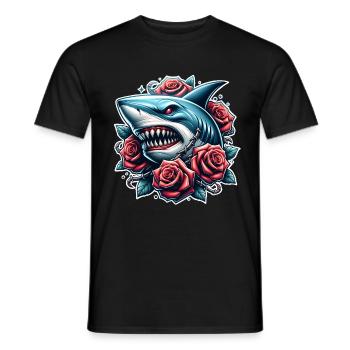 Roses de requin - T-shirt homme - noir - Devant - AI Model Male 178 light (178cm)