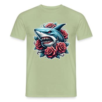 Roses de requin - T-shirt homme - vert sauge - Devant - AI Model Male 178 light (178cm)