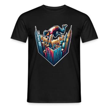 Parkour - Männer T-Shirt - Schwarz - Vorne - AI Model Male 178 light (178cm)