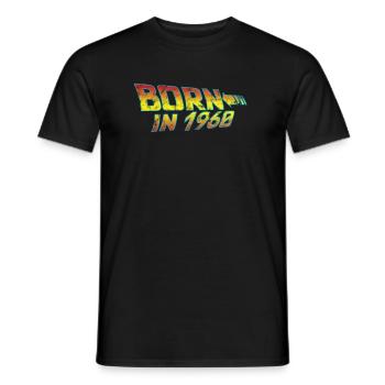 1960 Birthday Born in Back to Future - Men's T-Shirt - black - Front - AI Model Male 178 light (178cm)