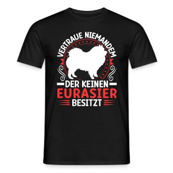 Je possède un Spitz eurasien Eurasier - T-shirt homme - noir - Devant - AI Model Male 178 light (178cm)