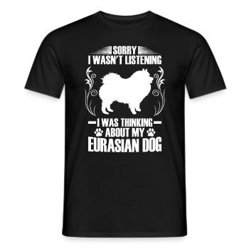 Eurasier ich habe nachgedacht Eurasian Spitz - Männer T-Shirt - Schwarz - Vorne - AI Model Male 178 light (178cm)