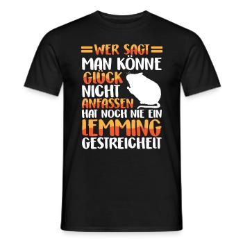 Lemming Petting Vole Lemming - Men's T-Shirt - black - Front - AI Model Male 178 light (178cm)