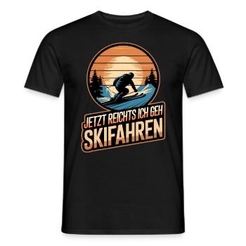 Jetzt Reichts Ich Geh Skifahren Retro Vintage Ski - Männer T-Shirt - Schwarz - Vorne - AI Model Male 178 light (178cm)
