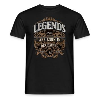 1968 Décembre Naissance Anniversaire Année de naissance - T-shirt homme - noir - Devant - AI Model Male 178 light (178cm)