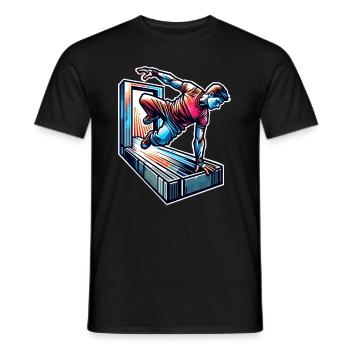 Parkour - Männer T-Shirt - Schwarz - Vorne - AI Model Male 178 light (178cm)