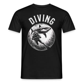 Diving Divers - Men's T-Shirt - black - Front - AI Model Male 178 light (178cm)