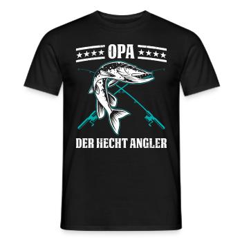 OPA DER HECHT ANGLER Lustiges Großvater Hecht - Männer T-Shirt - Schwarz - Vorne - AI Model Male 178 light (178cm)