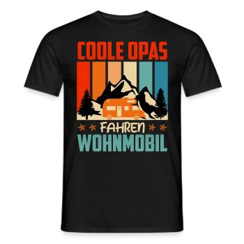 COOLE OPAS FAHREN WOHNMOBIL Lustiges Großvater - Männer T-Shirt - Schwarz - Vorne - AI Model Male 178 light (178cm)