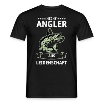 HECHT ANGLER AUS LEIDENSCHAFT Lustiges Angeln - Männer T-Shirt - Schwarz - Vorne - AI Model Male 178 light (178cm)