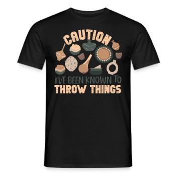 Pottery Ceramics Artist Caution - Männer T-Shirt - Schwarz - Vorne - AI Model Male 178 light (178cm)