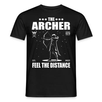 Der Bogenschütze - The Archer, feel the distance - Männer T-Shirt - Schwarz - Vorne - AI Model Male 178 light (178cm)