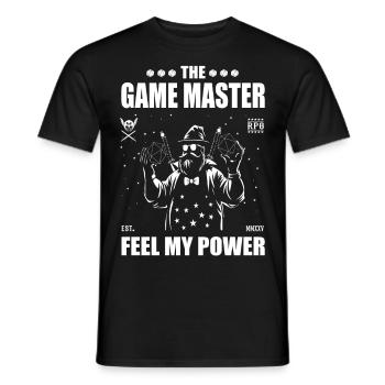 The role-playing game master - feel the power - Men's T-Shirt - black - Front - AI Model Male 178 light (178cm)