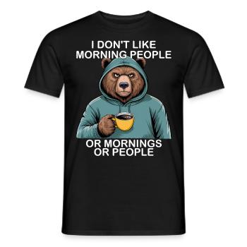 Funny Bear Grizzly - Men's T-Shirt - black - Front - AI Model Male 178 light (178cm)