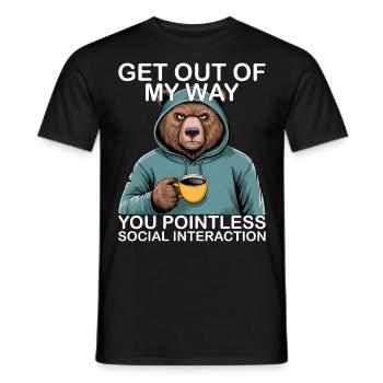 Funny Bear Grizzly - Men's T-Shirt - black - Front - AI Model Male 178 light (178cm)