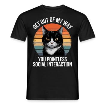 Funny Black Cat - Men's T-Shirt - black - Front - AI Model Male 178 light (178cm)