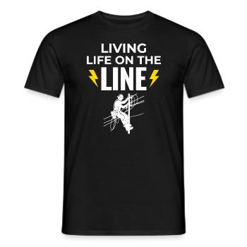 Lineman Life Line Brave Dedicated Work - Men's T-Shirt - black - Front - AI Model Male 178 light (178cm)
