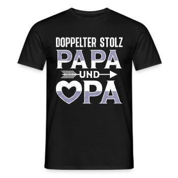 Großvater DOPPELTER STOLZ PAPA UND OPA Lustiges - Männer T-Shirt - Schwarz - Vorne - AI Model Male 178 light (178cm)