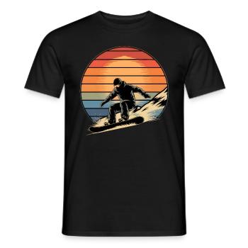 Snowboard rétro Vintage Snowboarder - T-shirt homme - noir - Devant - AI Model Male 178 light (178cm)