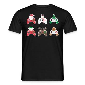 Gamer Weihanchten Gaming Weihnachten Zocken Zocker - Männer T-Shirt - Schwarz - Vorne - AI Model Male 178 light (178cm)