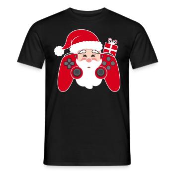 Gamer Weihanchten Gaming Weihnachten Zocken Zocker - Männer T-Shirt - Schwarz - Vorne - AI Model Male 178 light (178cm)