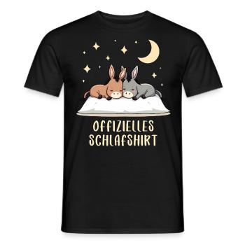 Offizielles Schlafshirt Esel - Männer T-Shirt - Schwarz - Vorne - AI Model Male 178 light (178cm)