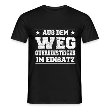 Des personnes en changement de carrière dans l’action design - T-shirt homme - noir - Devant - AI Model Male 178 light (178cm)