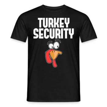 Turkey Security – Thanksgiving Familien Spaß - Männer T-Shirt - Schwarz - Vorne - AI Model Male 178 light (178cm)