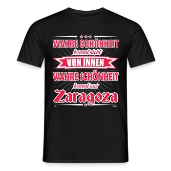 Wahre Schönheit kommt aus Saragossa Design - Männer T-Shirt - Schwarz - Vorne - AI Model Male 178 light (178cm)