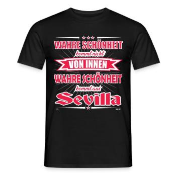La vraie beauté vient de Sevilla Design - T-shirt homme - noir - Devant - AI Model Male 178 light (178cm)