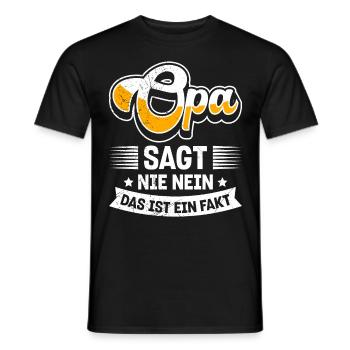 OPA SAGT NIE NEIN DAS IST EIN FAKT Lustiges - Männer T-Shirt - Schwarz - Vorne - AI Model Male 178 light (178cm)