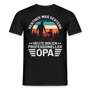 RENTNER WAR GESTERN HEUTE BIN ICH PROFESSIONELLER - Männer T-Shirt - Schwarz - Vorne - AI Model Male 178 light (178cm)