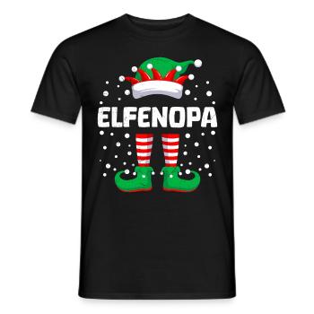 ELFEN OPA Lustiges Großvater Weihnachten Opi - Männer T-Shirt - Schwarz - Vorne - AI Model Male 178 light (178cm)