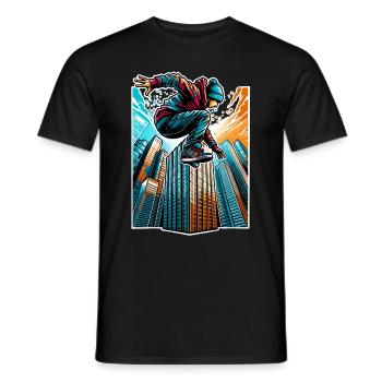 Parkour - Männer T-Shirt - Schwarz - Vorne - AI Model Male 178 light (178cm)