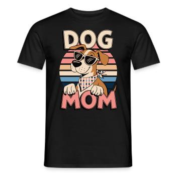 Retro Dog Mom Loving Dog Mom Desisign - Men's T-Shirt - black - Front - AI Model Male 178 light (178cm)