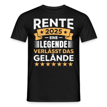 RENTE 2025 EINE LEGENDE VERLÄSST DAS GELÄNDE - Männer T-Shirt - Schwarz - Vorne - AI Model Male 178 light (178cm)